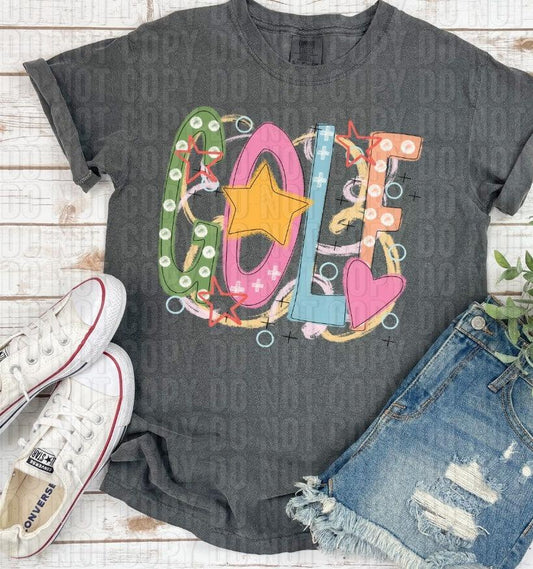 Golf Colorful DTF Transfer