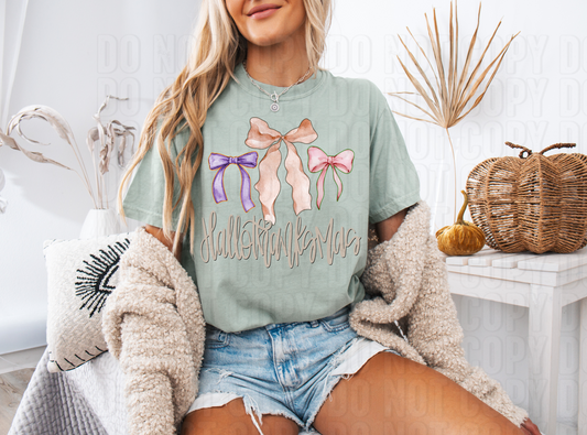 Hallothanksmas Watercolor Bow DTF Transfer