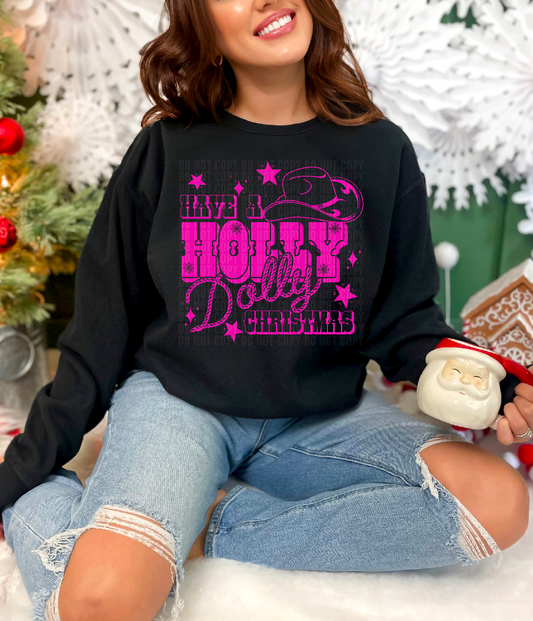 Have A Holly Dolly Christmas DTF Transfer