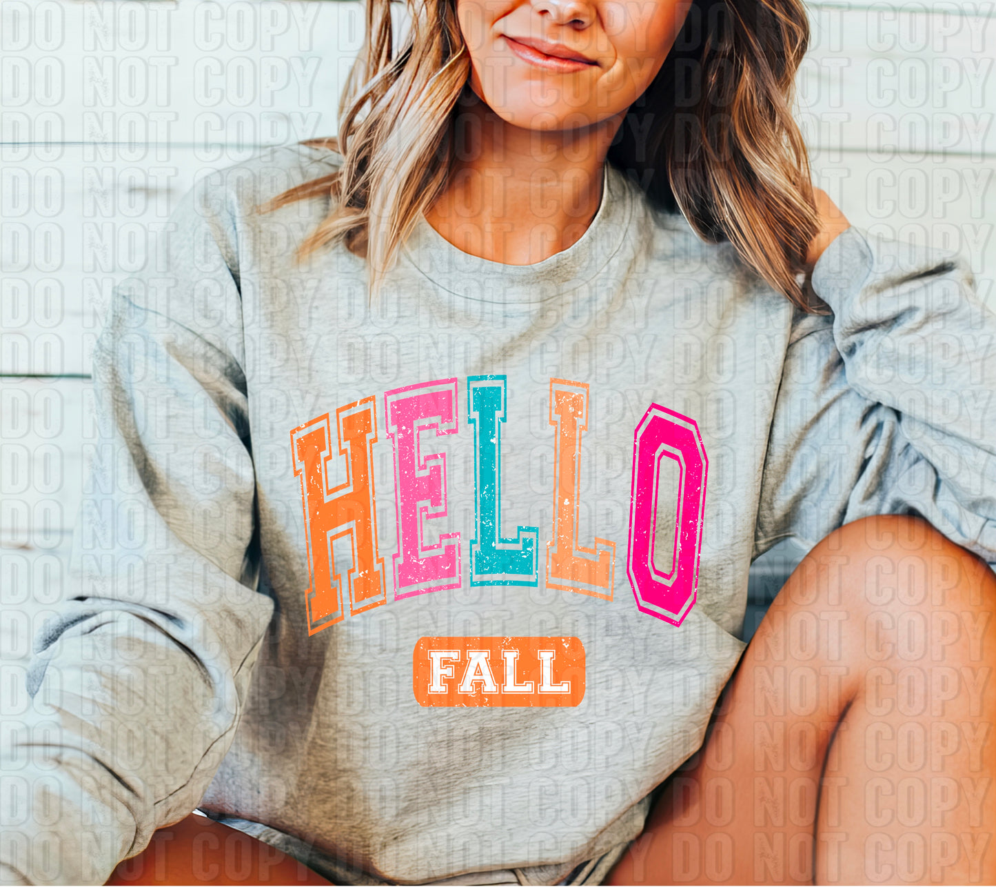 Hello Fall Colorful Grunge DTF Transfer