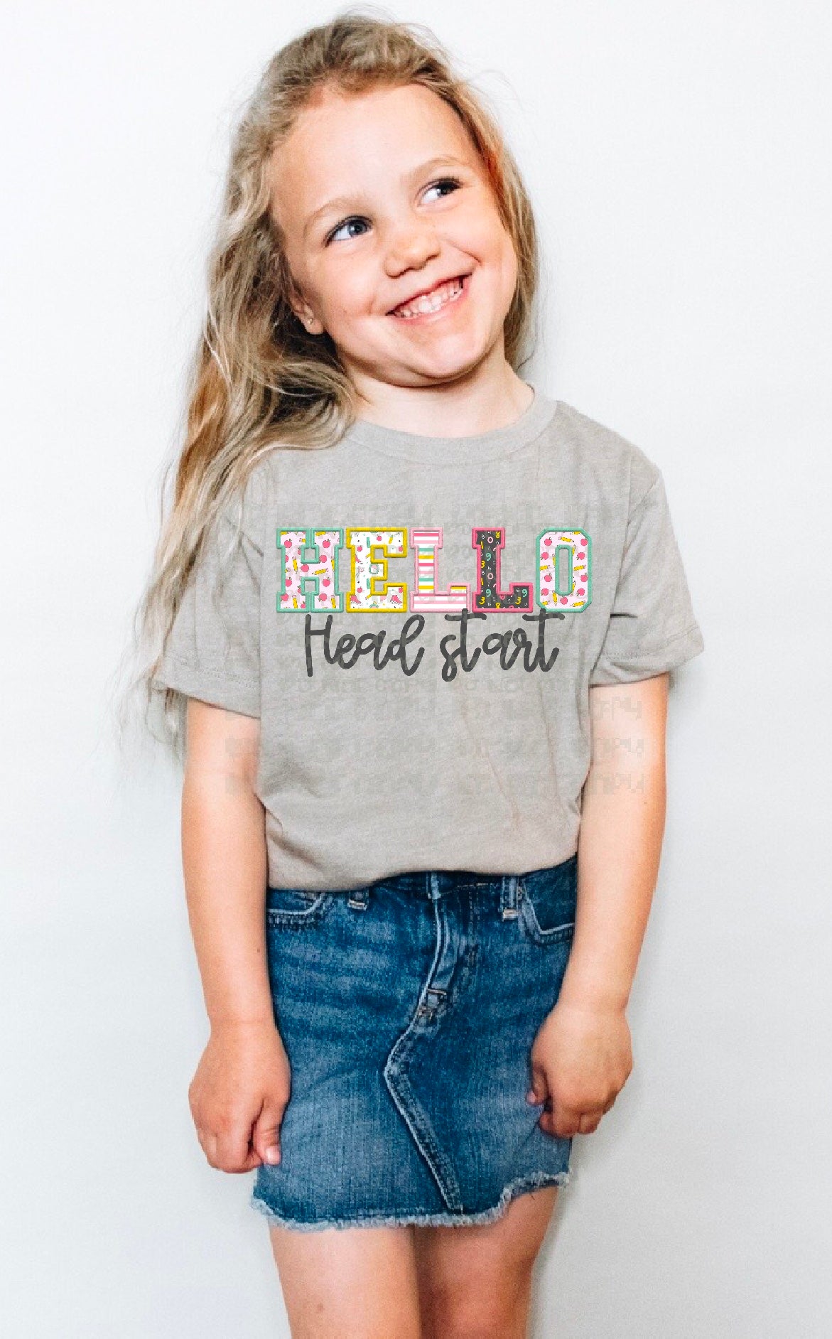 Hello Head Start Faux DTF Transfer – K&M Designs
