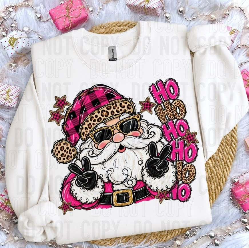 HoHoHoHo Santa Pink DTF Transfer