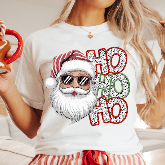 Ho Ho Ho Stacked Dottie Christmas DTF Transfer