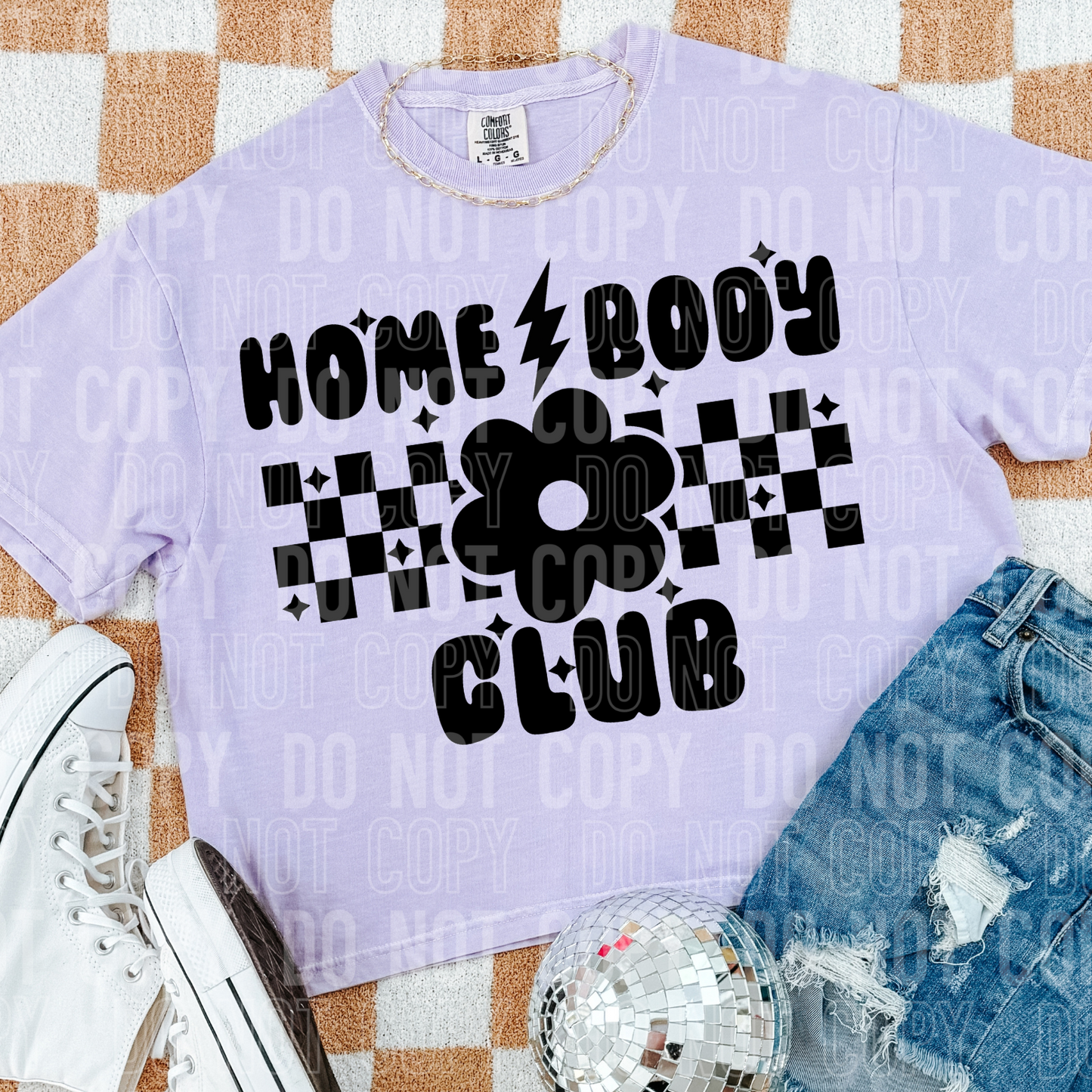 Homebody Club Checkered DTF Transfer