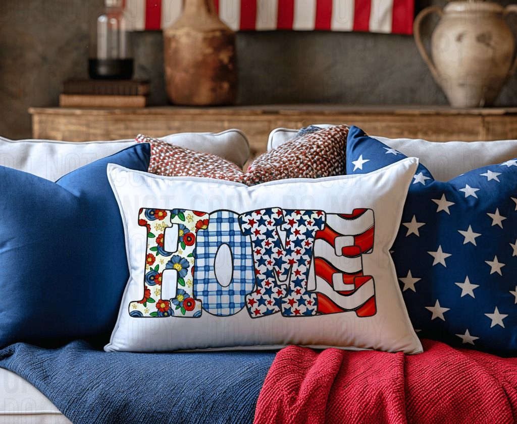 Home Patriotic Word DTF Transfer