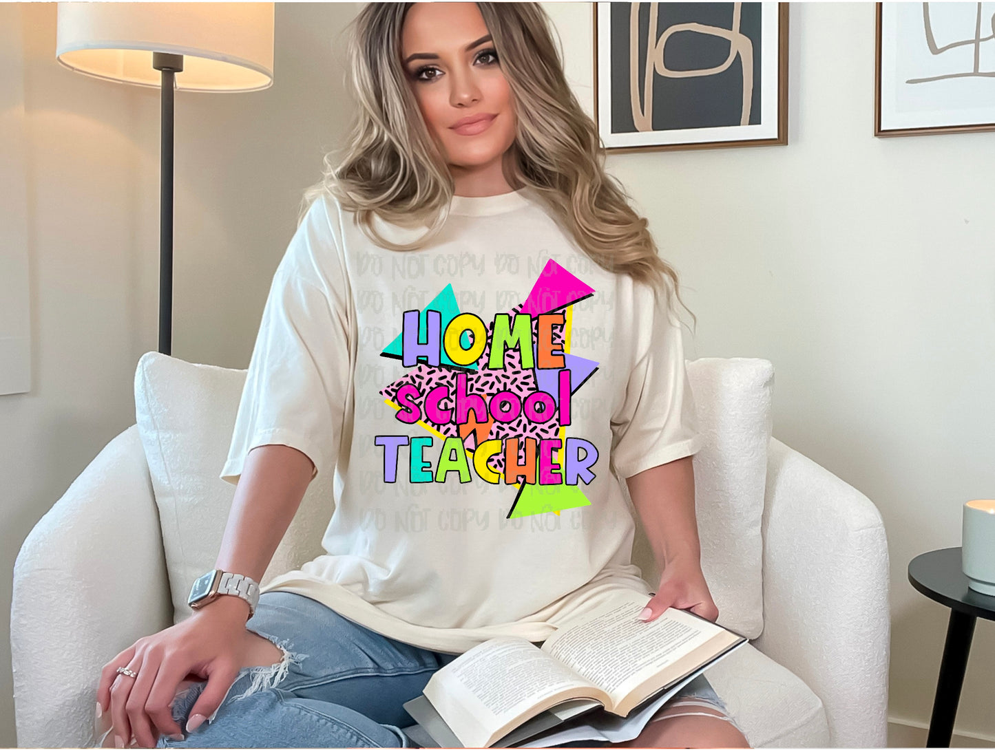 Home School Teacher 90s Theme DTF Transfer