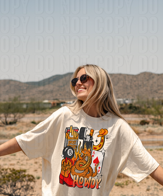 Howdy Retro Collage DTF Transfer