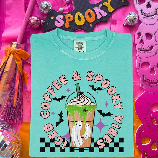 Iced Coffee Spooky Vibes DTF Transfer