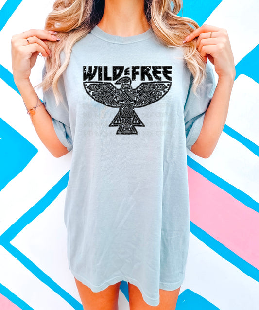 Wild And Free Black Thunder Bird DTF Transfer