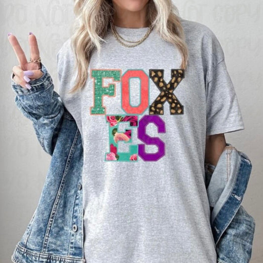 Foxes Faux Appliqué DTF Transfer