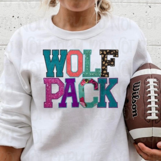 Wolf Pack Faux Appliqué DTF Transfer