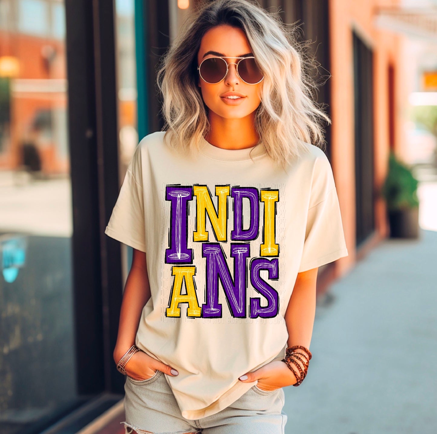 Indians Purple/Yellow DTF Transfer