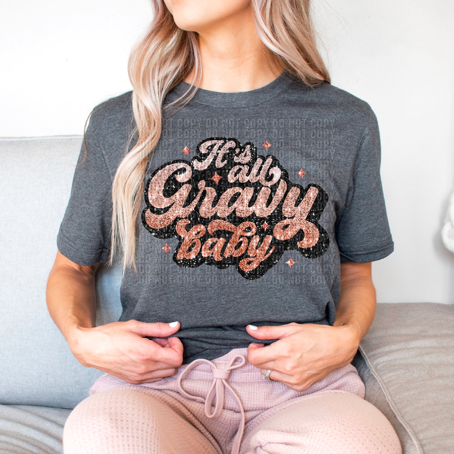 It's All Gravy Baby Sequined Faux DTF Transfer