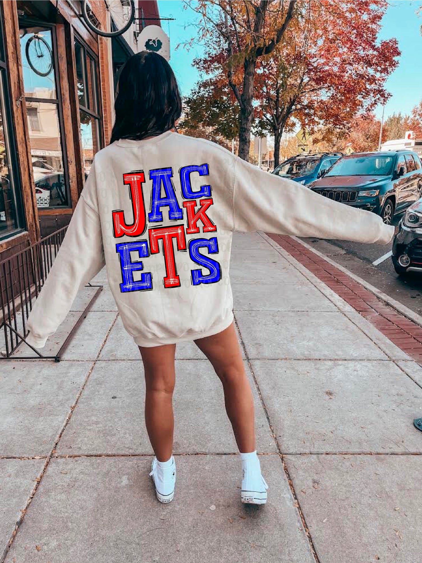 Jackets Red/Royal Blue DTF Transfer