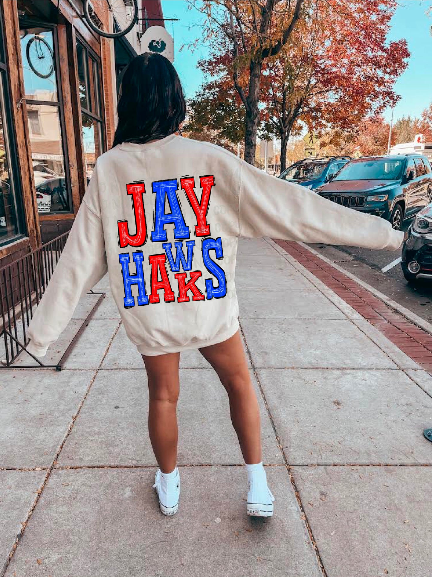 Jayhawks Red/Royal Blue DTF Transfer