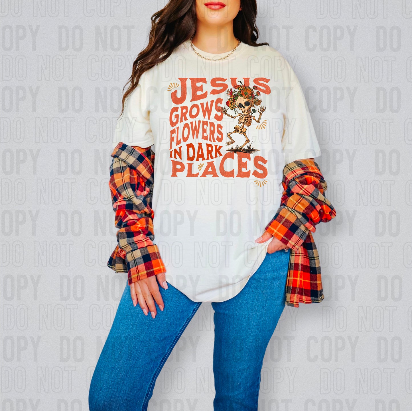 Jesus Grows Flowers DTF Transfer