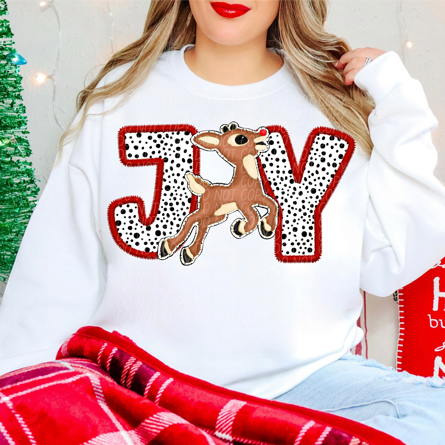 Joy Reindeer 2 DTF Transfer