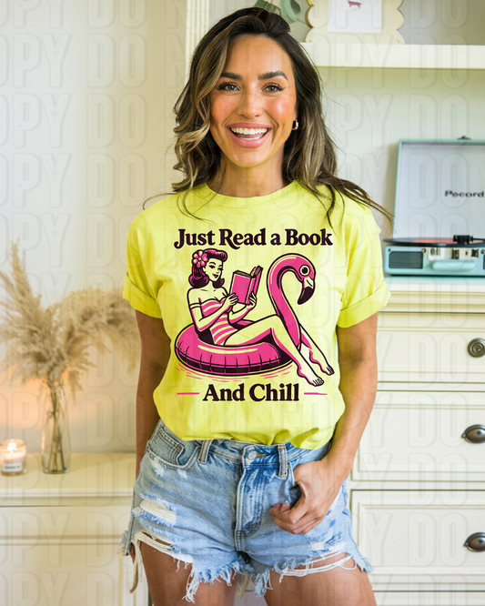 Read A Book And Chill DTF Transfer