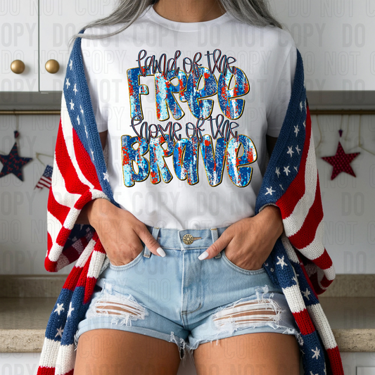 Land Of The Free Home Of The Brave DTF Transfer