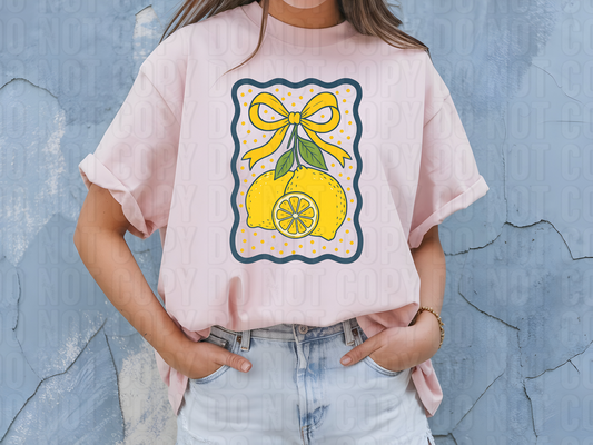 Lemon Coquette Frame DTF Transfer