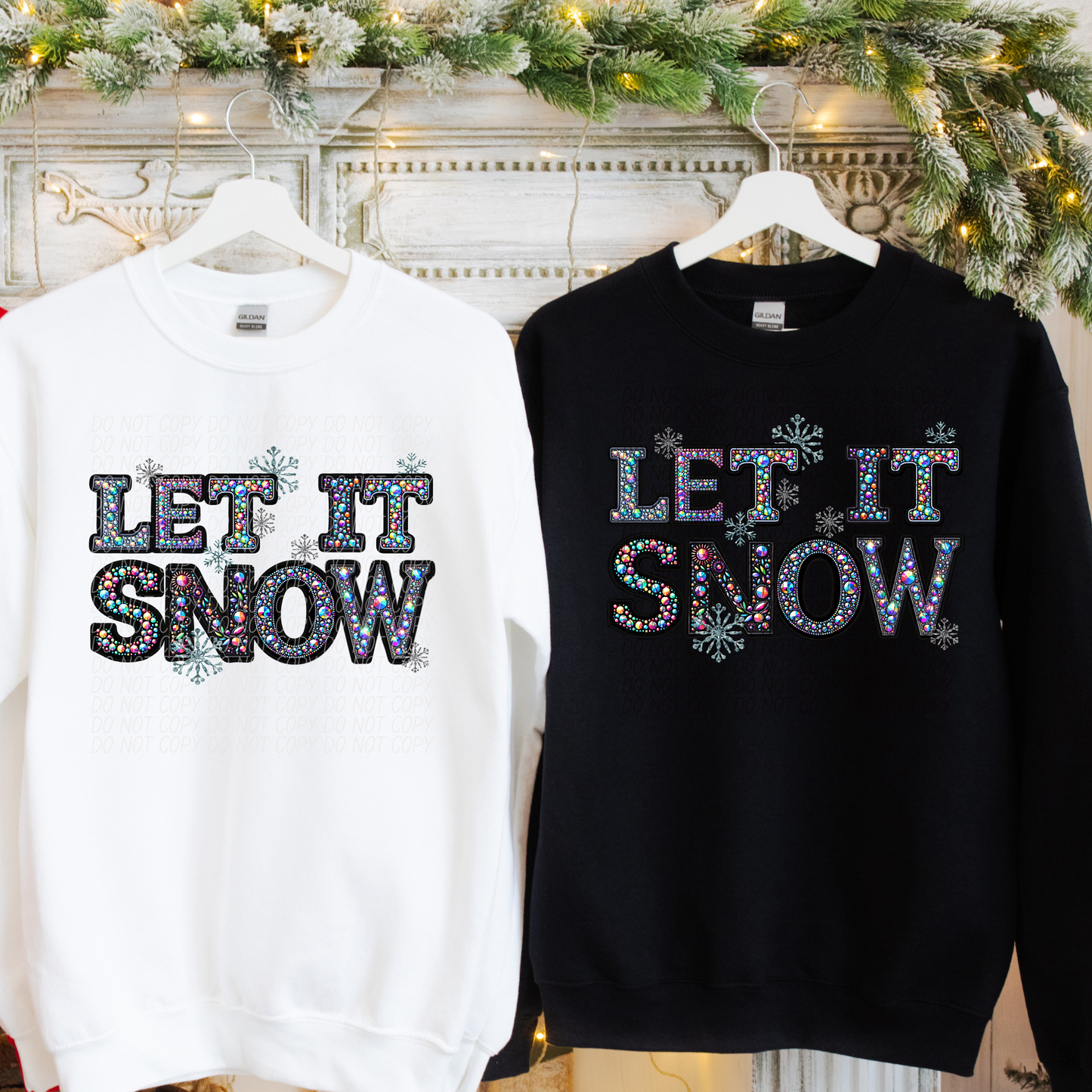 Let It Snow Rhinestone DTF Transfer