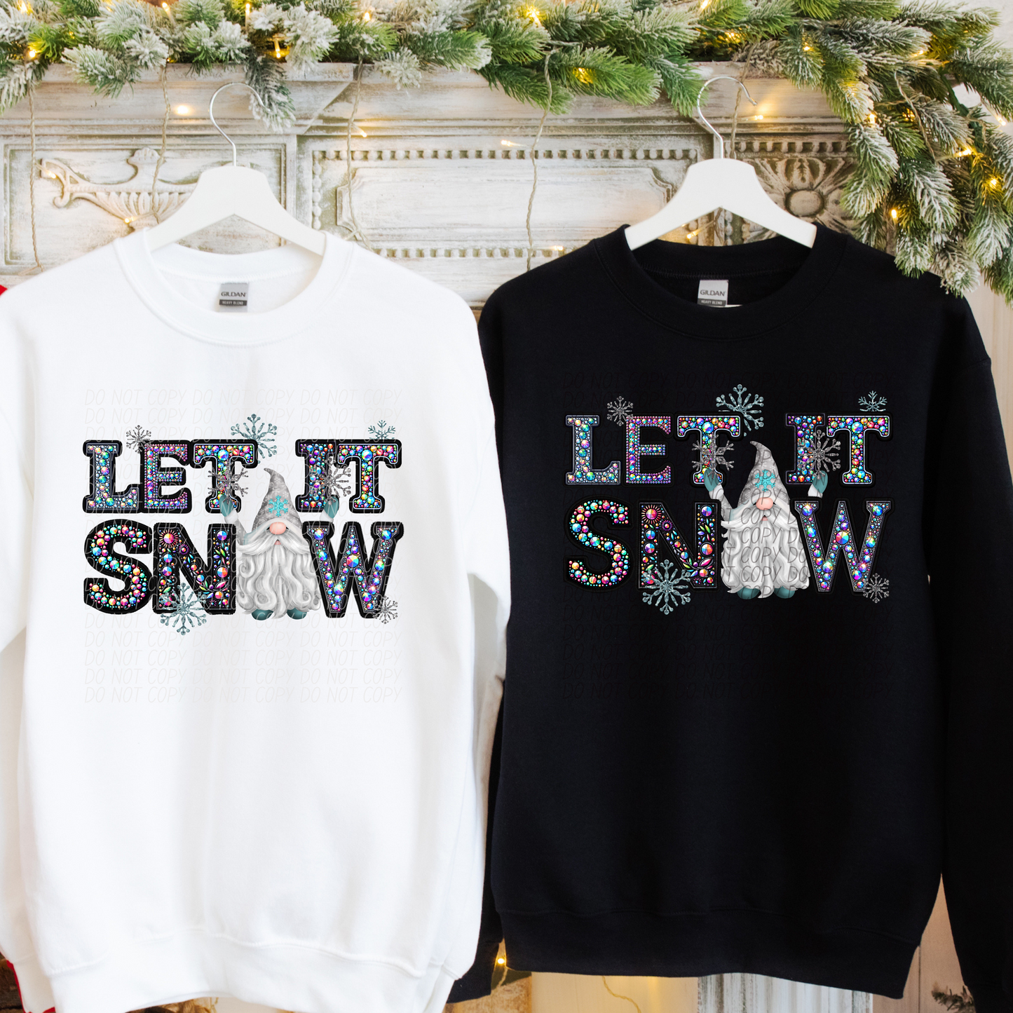 Let It Snow Rhinestone Gnome DTF Transfer