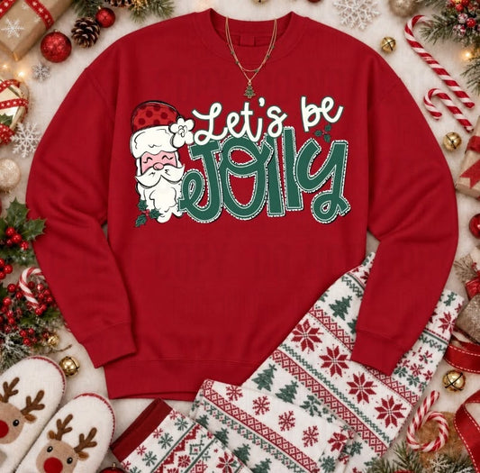 Let's Be Jolly Santa DTF Transfer