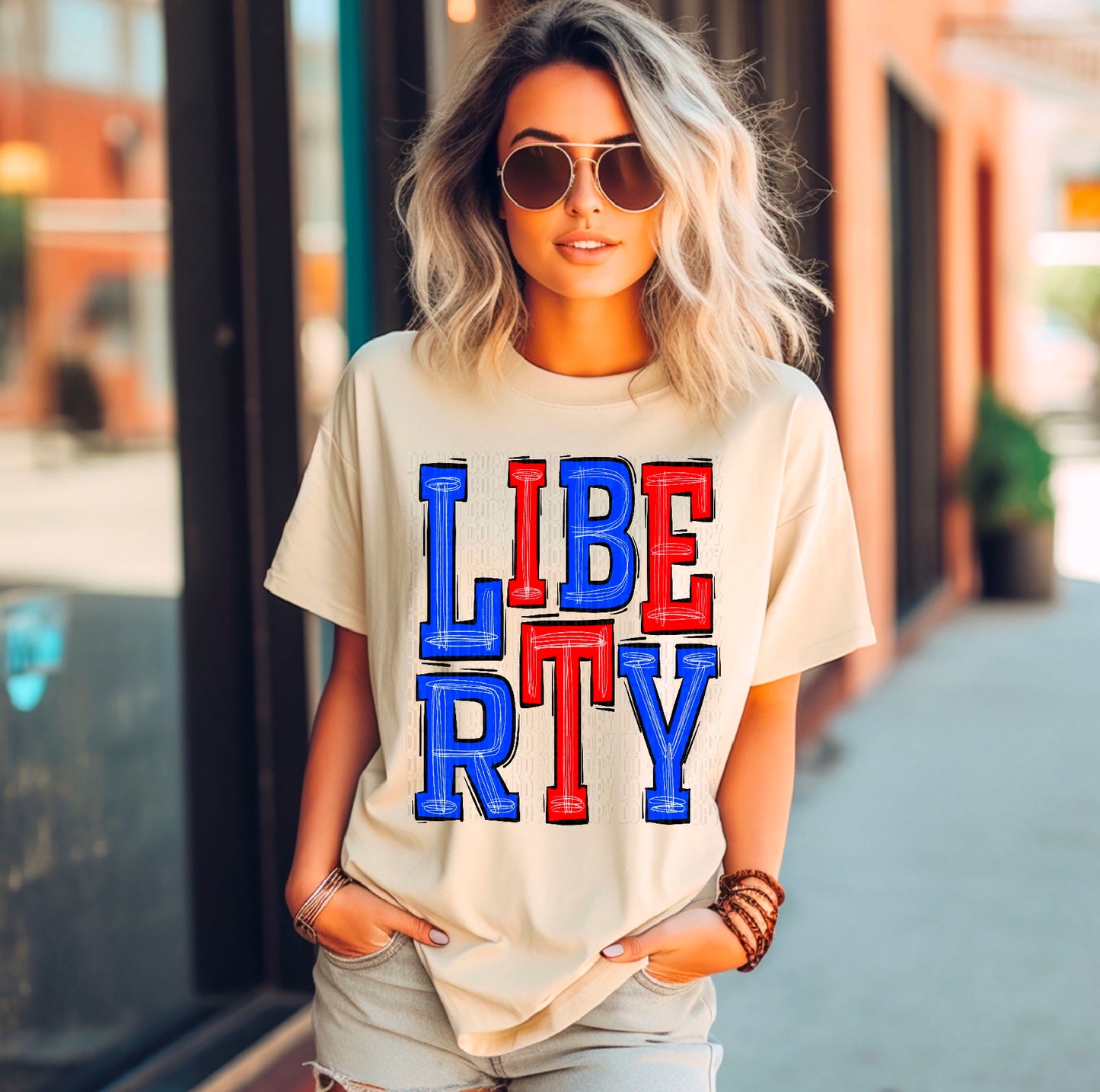 Liberty Royal Blue/Red DTF Transfer