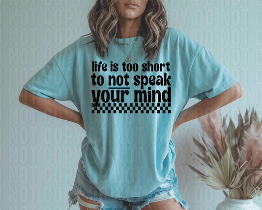 Life Is Too Short DTF Transfer