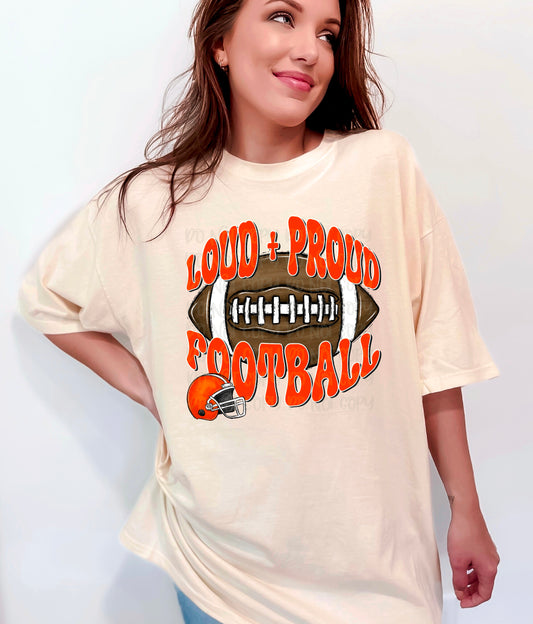 Loud and Proud Football Orange DTF Transfer