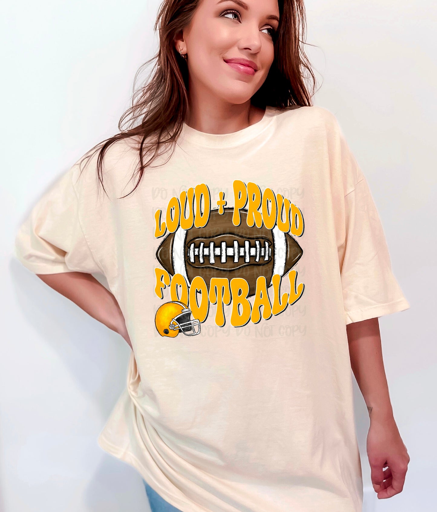 Loud and Proud Football Yellow DTF Transfer