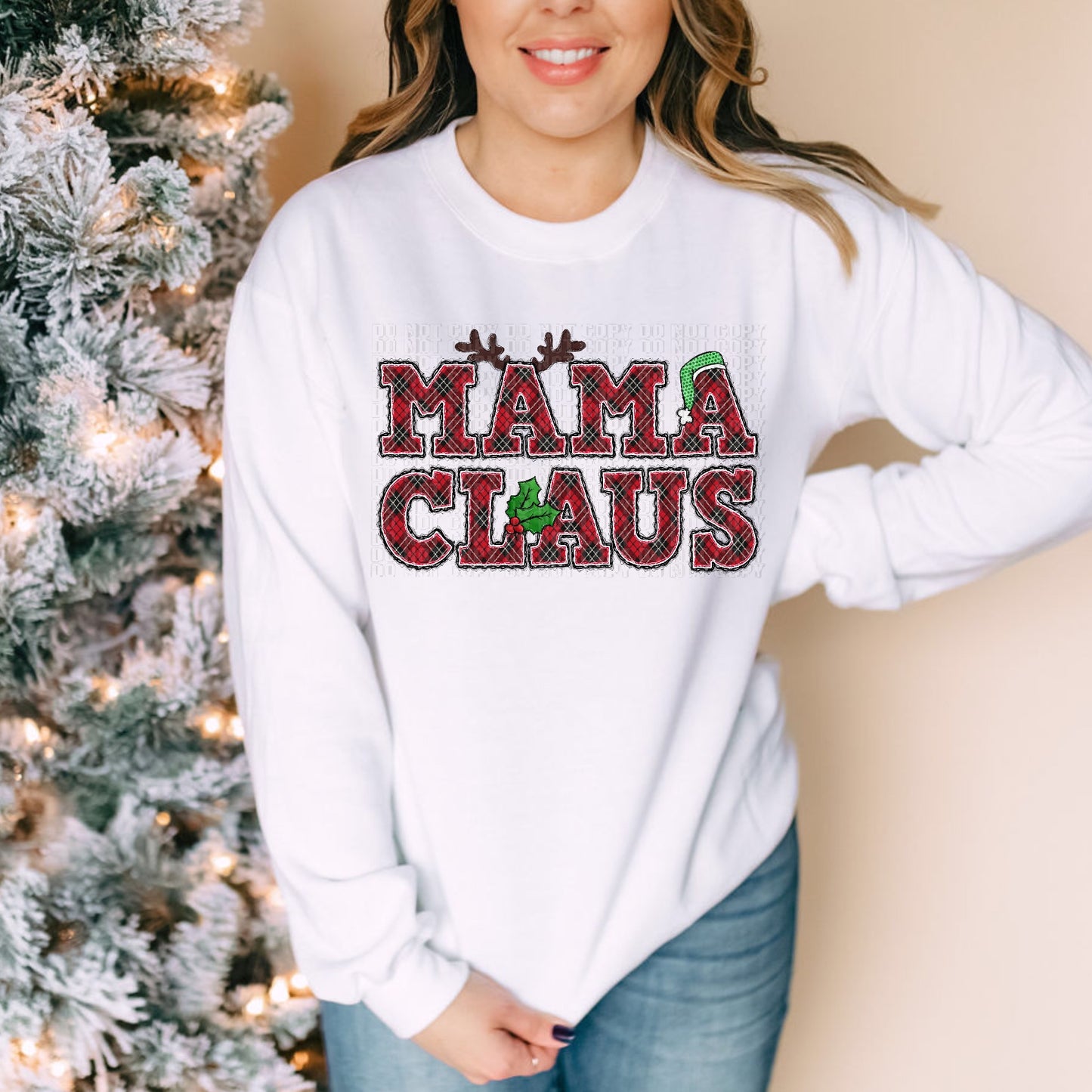 Mama Claus Plaid DTF Transfer