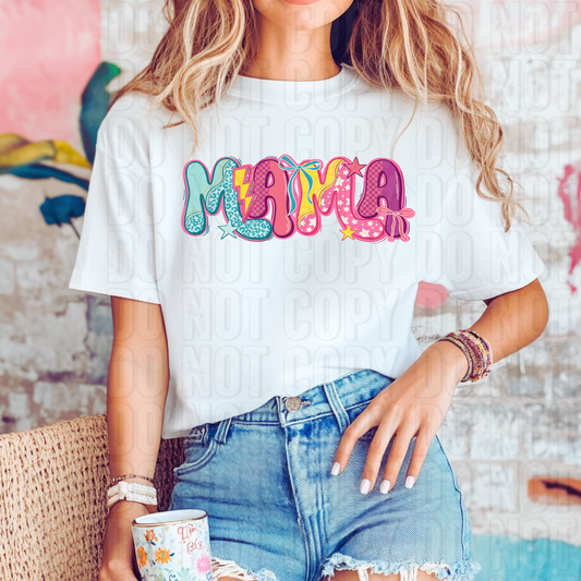 Mama Colorful Bolt DTF Transfer