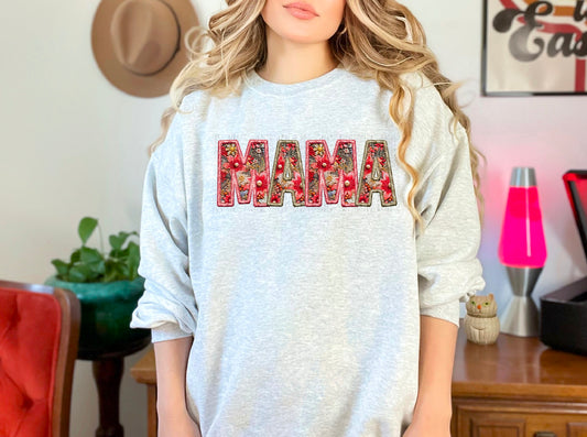 Mama Pink Floral Faux DTF Transfer