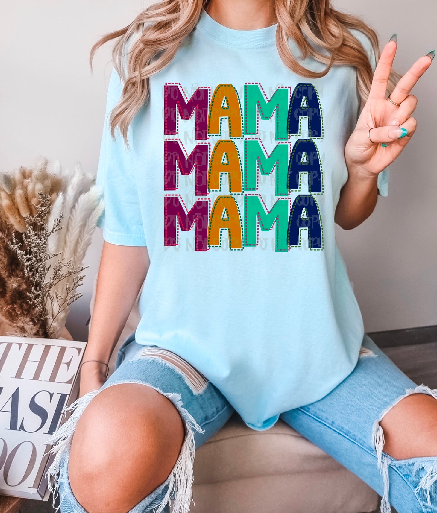 Mama Stacked Faux DTF Transfer