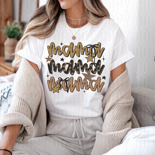 Mama Coquette Stacked Trio Gold DTF Transfer