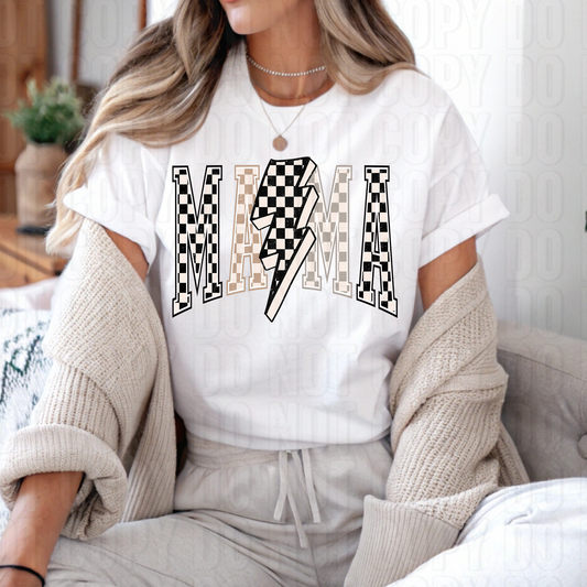 Mama Varsity Checkered DTF Transfer
