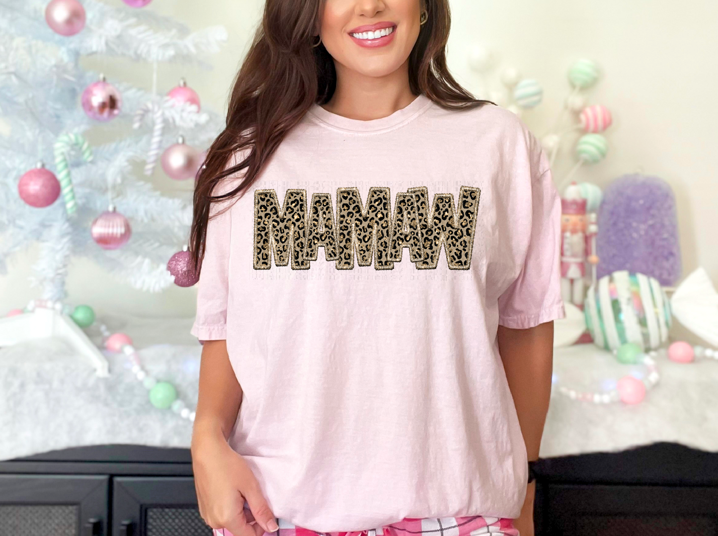Mamaw Sparkly Cheetah DTF Transfer