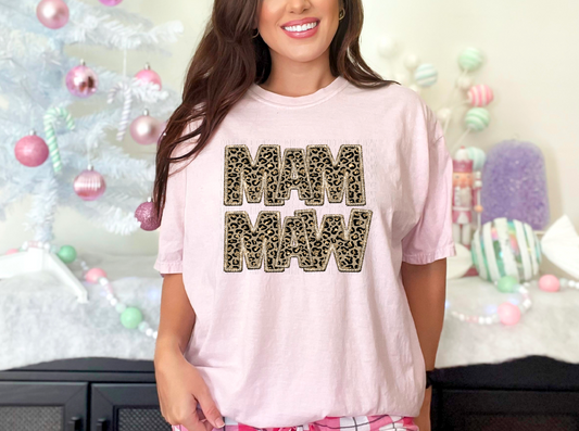 Mam Maw Sparkly Cheetah DTF Transfer