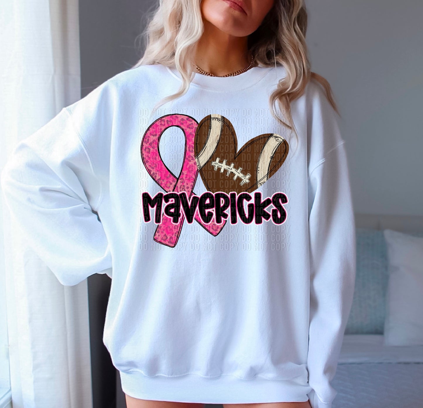 Mavericks Pink Out Football Ribbon DTF Transfer