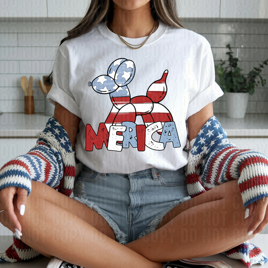 Merica Balloon Dog DTF Transfer