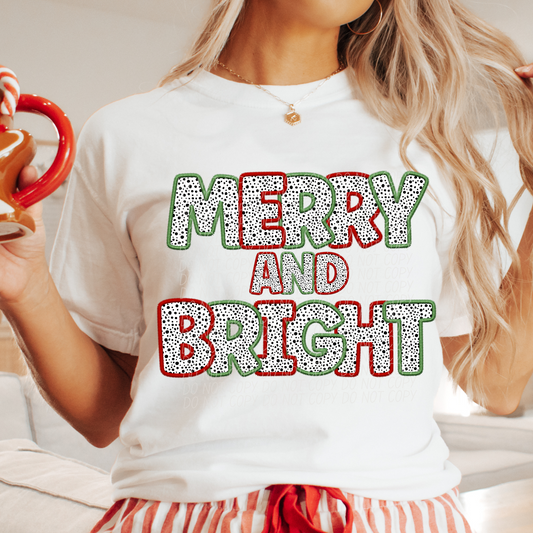 Merry And Bright Dots DTF Transfer