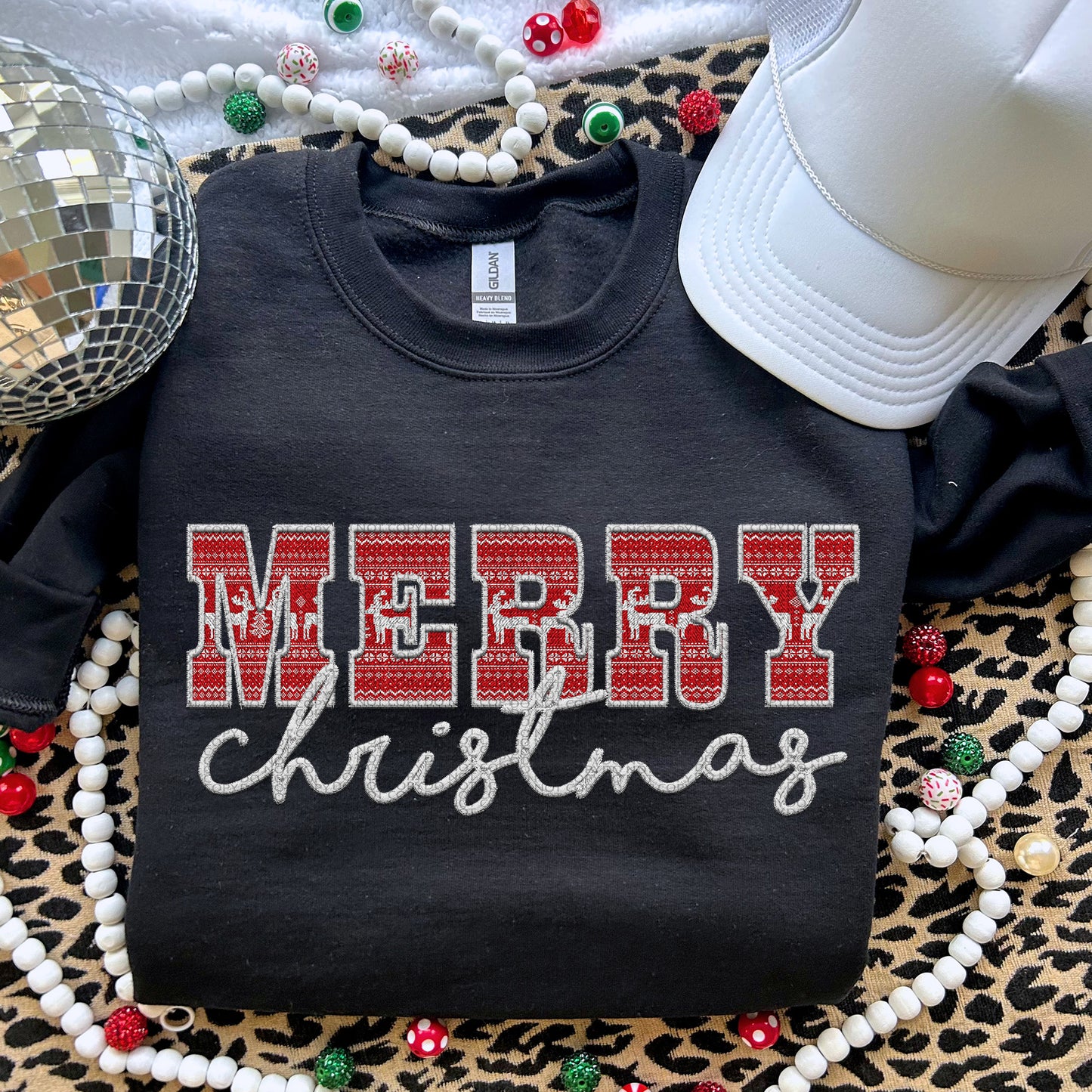 Merry Christmas Sweater White DTF Transfer