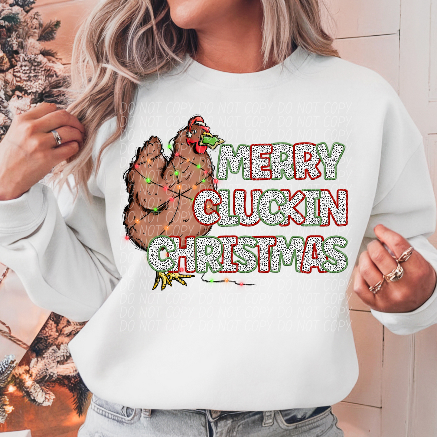 Merry Cluckin Christmas DTF Transfer