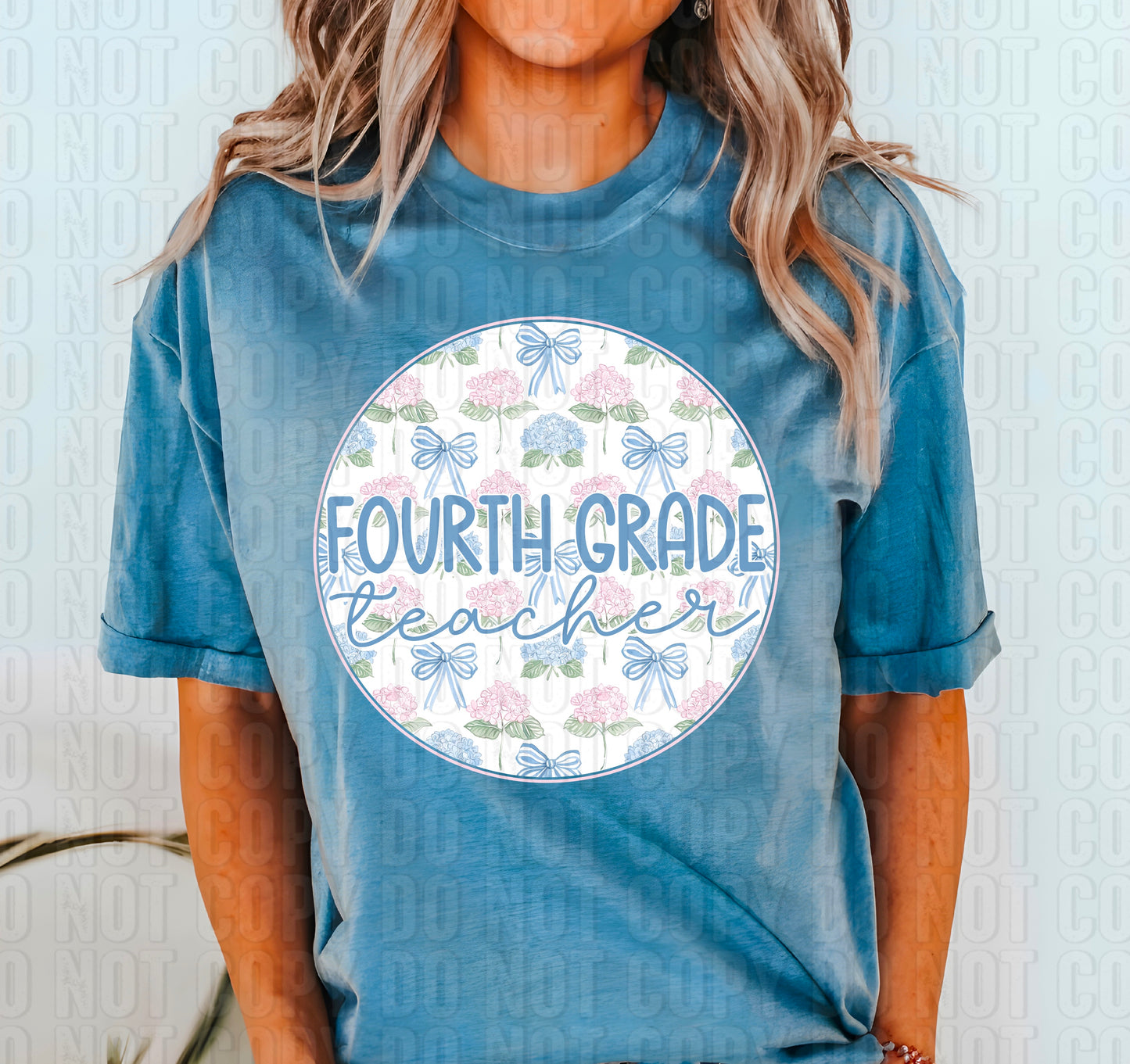 Fourth Grade Teacher Coquette Floral DTF Transfer