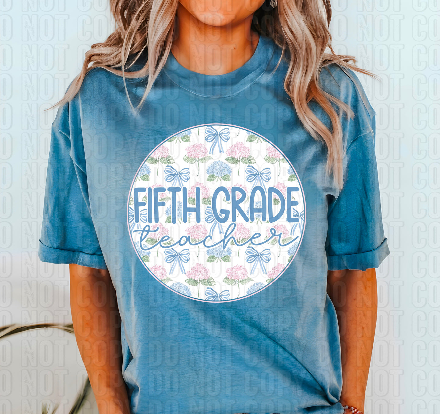 Fifth Grade Teacher Coquette Floral DTF Transfer