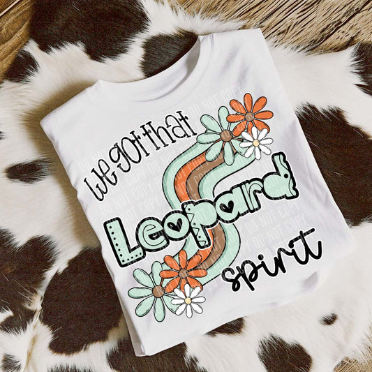 Leopard Mascot Floral Spirit DTF Transfer