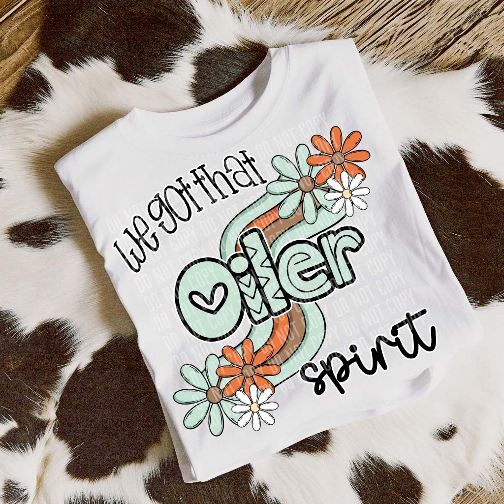 Oiler Mascot Floral Spirit DTF Transfer