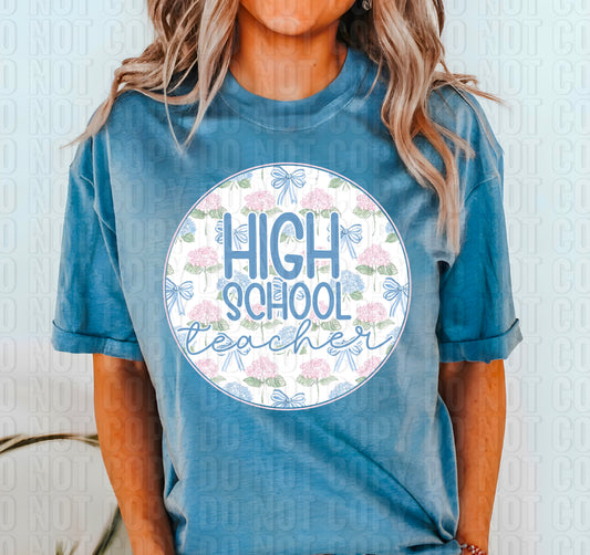 High School Teacher Coquette Floral DTF Transfer