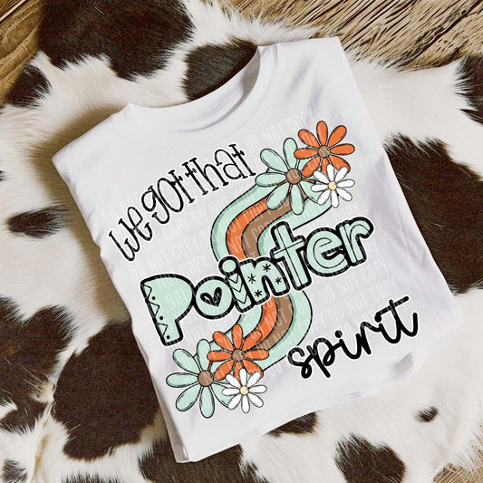 Pointer Mascot Floral Spirit DTF Transfer